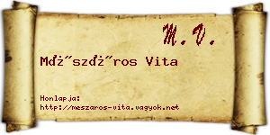 Mészáros Vita névjegykártya